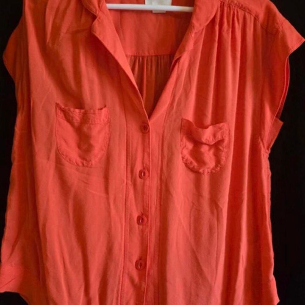 Maeve Women's Orange and Pink Blouse